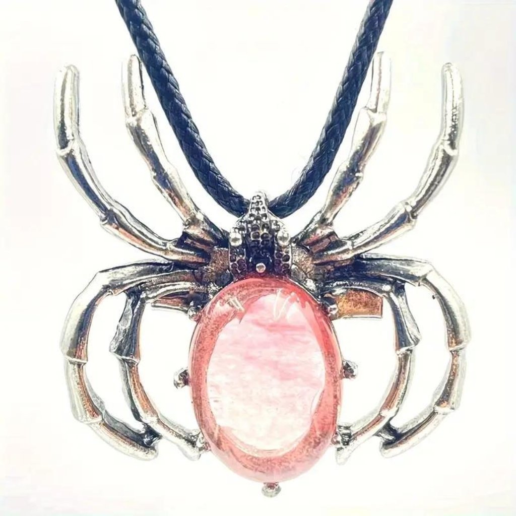 Touch Of Pink Spider Pendant